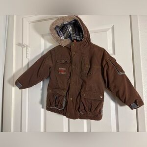 OshKosh B’gosh Boys Winter Coat Jacket Size 5/6 Hooded Fleece Lined